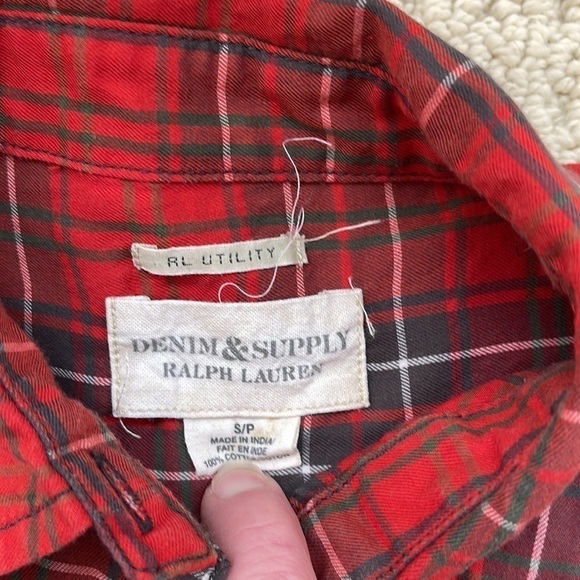 Denim & Supply Ralph Lauren Women’s Plaid RL Utility Shirt Buttondown Size Small - Picture 7 of 11